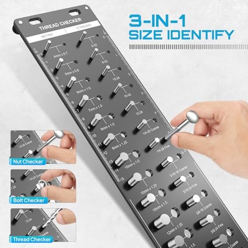 34 Thread Checker, Nut and Bolt Thread Identifier Gauge: Precision Engineered