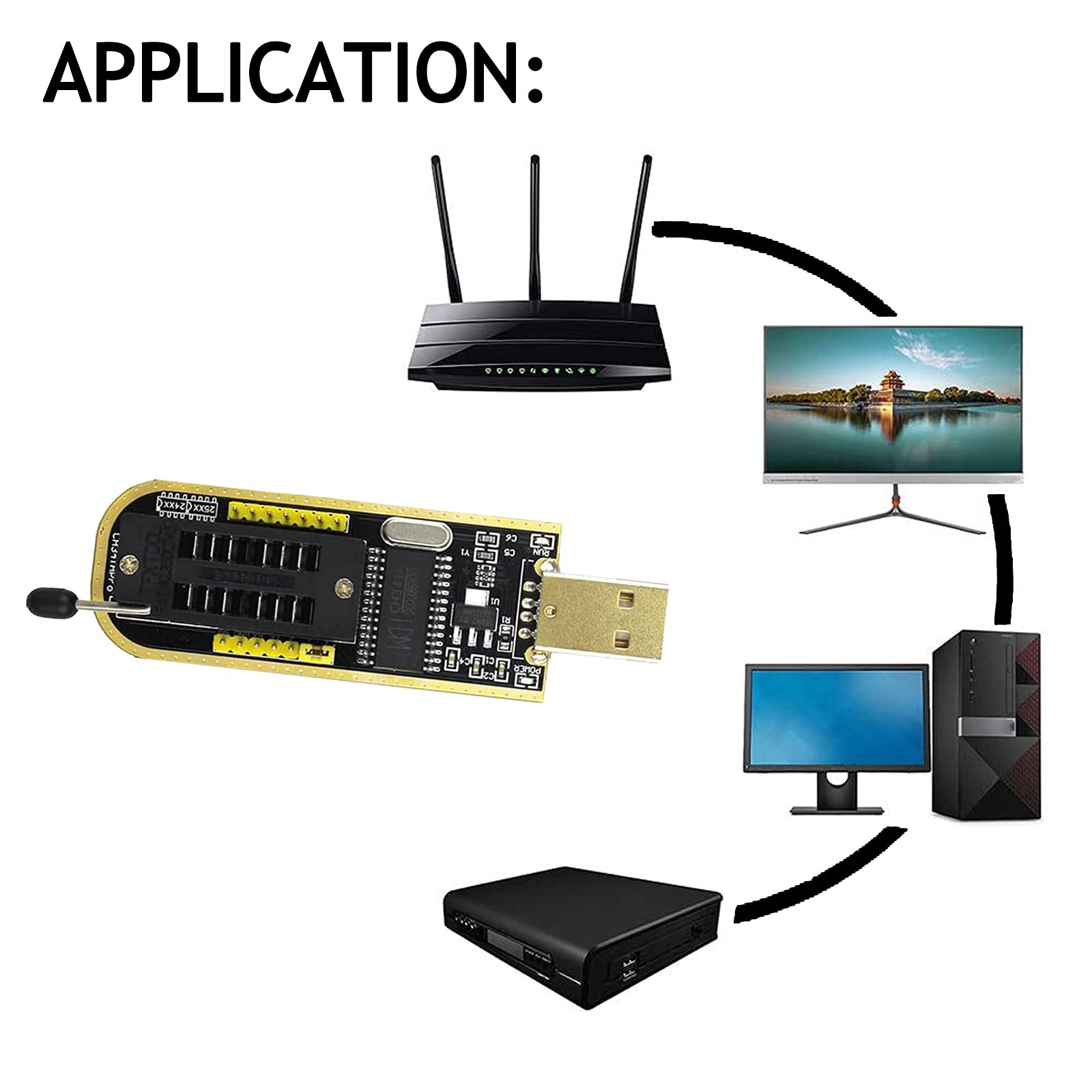 ABSOK SOIC8 SOP8 Flash Chip IC CH341A USB Programmer BIOS USB...