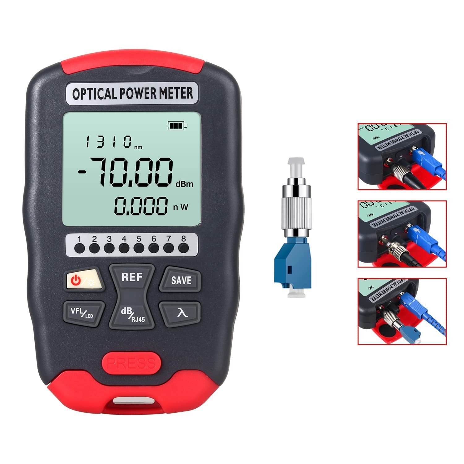 Fiber Optic Tester Portable Fiber Light Meter FC/SC/ST Universal Interface Bu...
