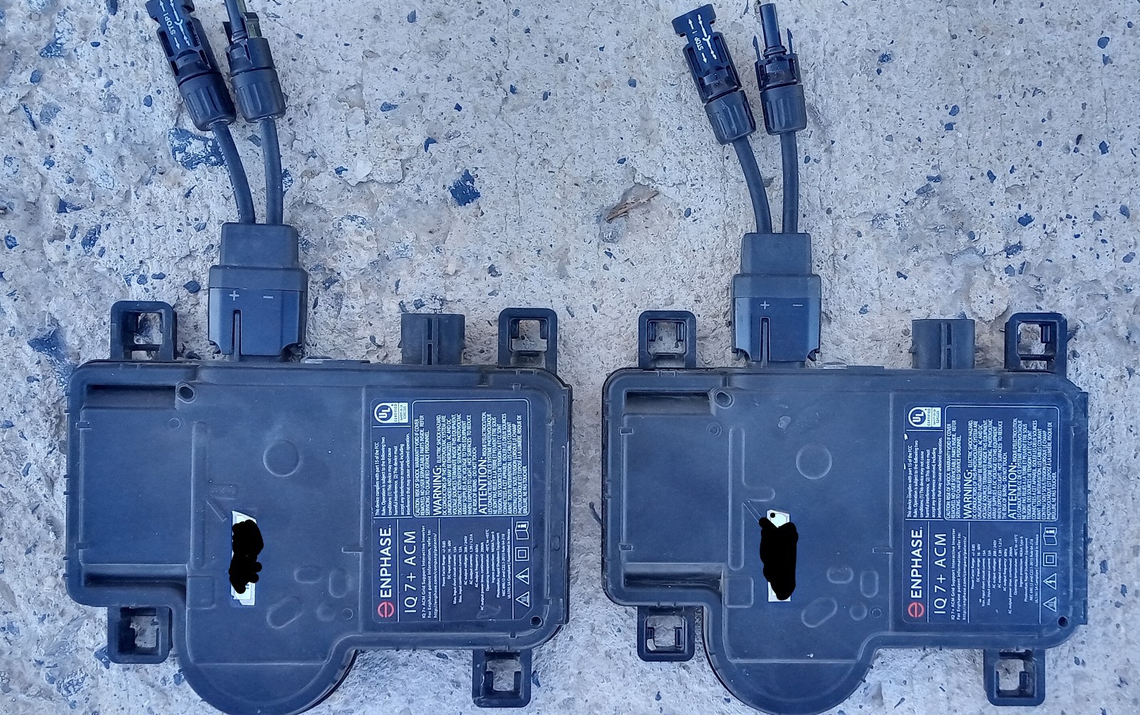 Pair (2) NEW Enphase IQ7+ Microinverters (IQ7PLUS-72-ACM-US) w/ DC Adapter Cable