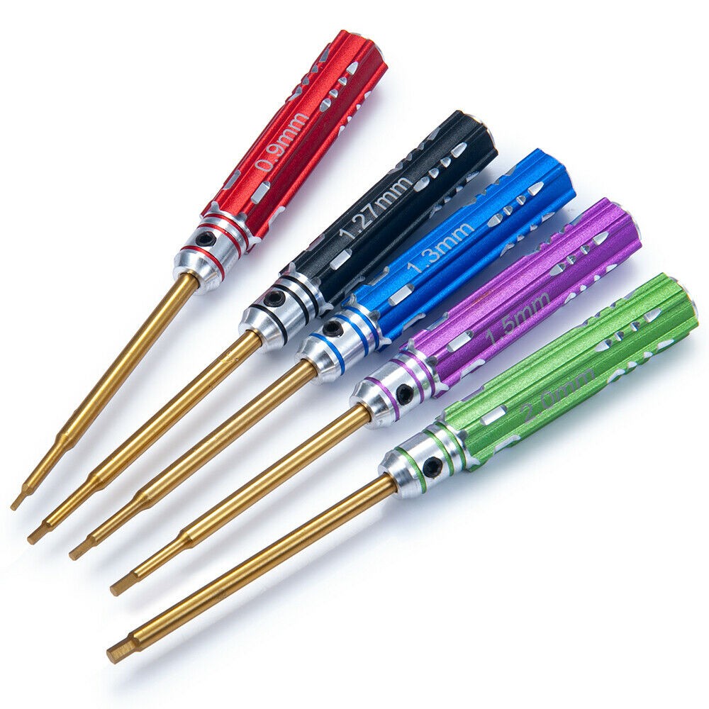 5Pack 0.9mm-2.0mm Hex Screw Driver Repair Tool for RC Car/Boat Model Hobby Model