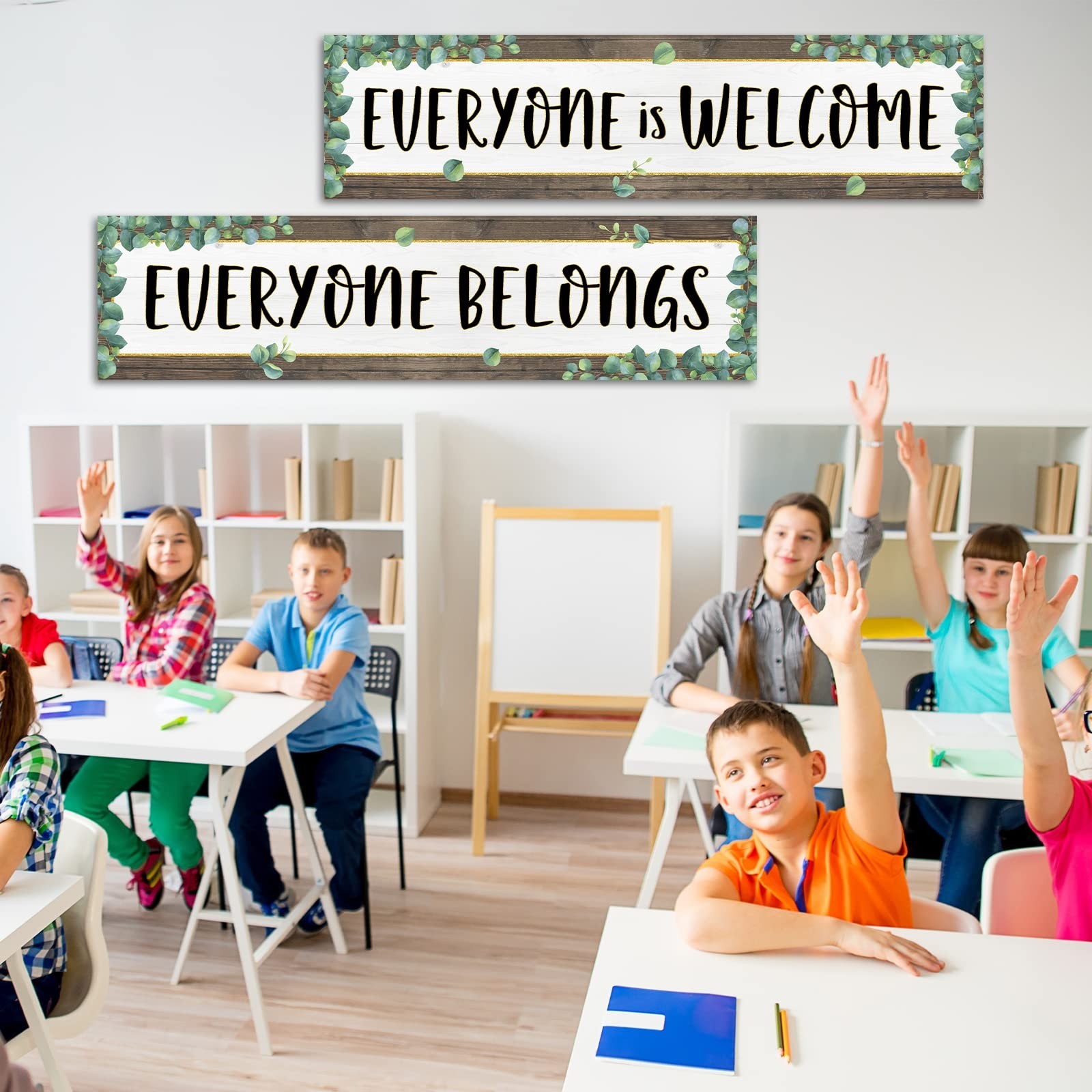 2 Pack Classroom Decorations Welcome Banner Bulletin Board Decor Poster Eucal...