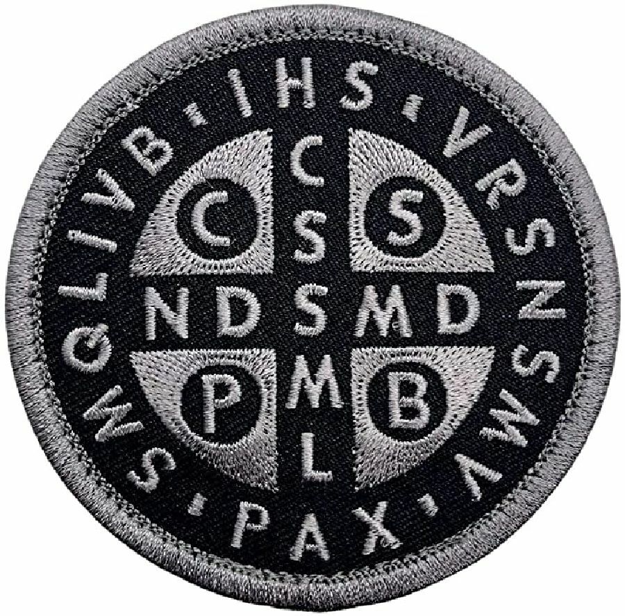 SAINT BENEDICT CROSS CRUSADER CATHOLIC HOOK FASTENER PATCH (SB06)
