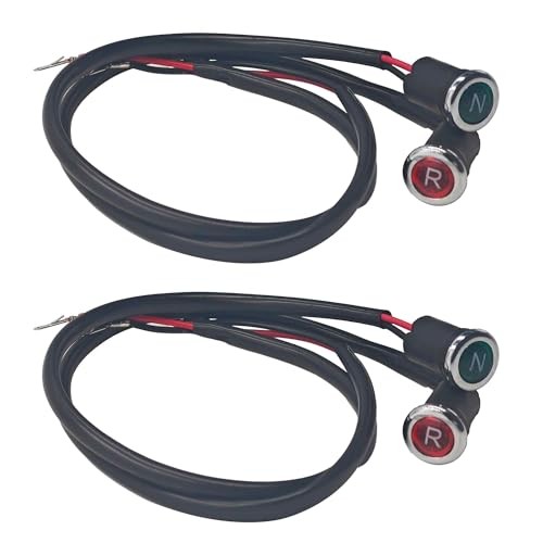 Red Green ATV Neutral Reverse Indicator Light, 12V Gear Position Light 2 Pairs