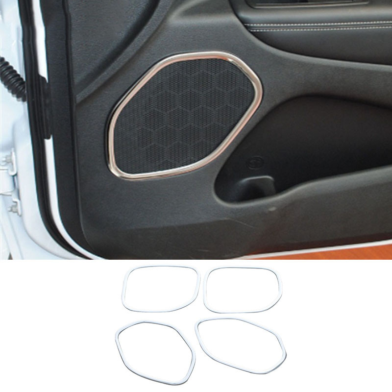 4x Car Door Speaker Frame Decor Cover Trim For Jeep Grand Cherokee 2011+ Chrome