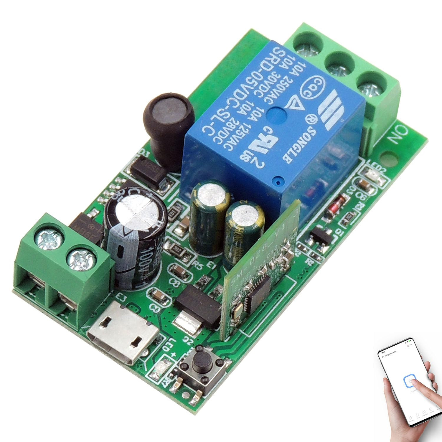 1 Channel WiFi Smart Switch, DC 5V 12V 24V 36V Passive Output Relay Module Ew...