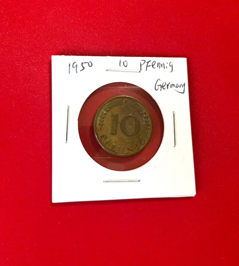 1950 10 PFENNIG GERMANY COIN - NICE WORLD COIN !!!