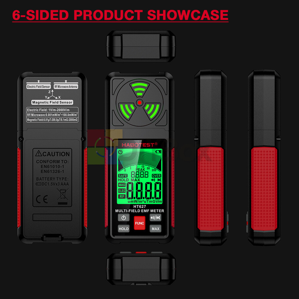 HABOTEST Radiation Detector EMF Meter HT627 Digital Electromagnetic Frequency