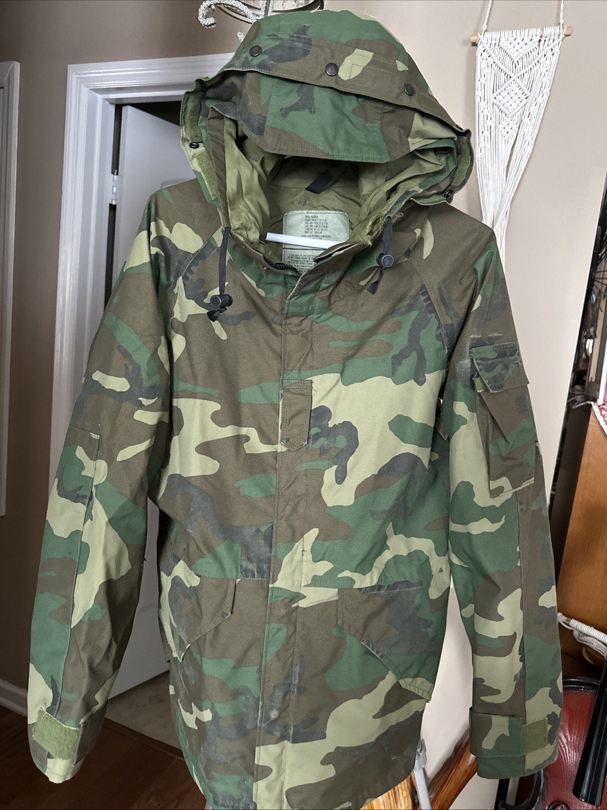 Parka Cold Weather Woodland Camo 8415-01-228-1312 Size Small-Reg Made In USA