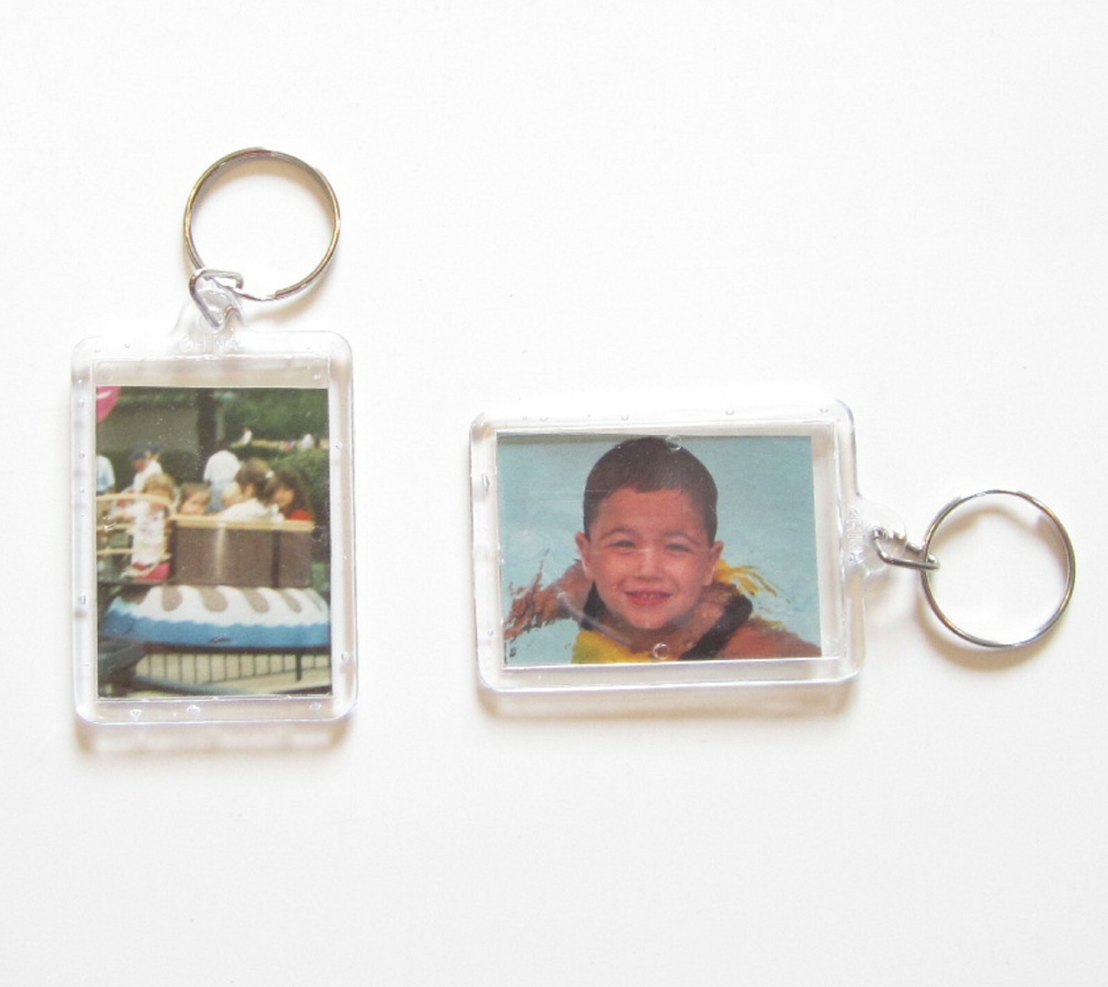 3 PHOTO FRAME KEYCHAINS KEY CHAIN CLEAR TRANSPARENT PICTURE FRAME