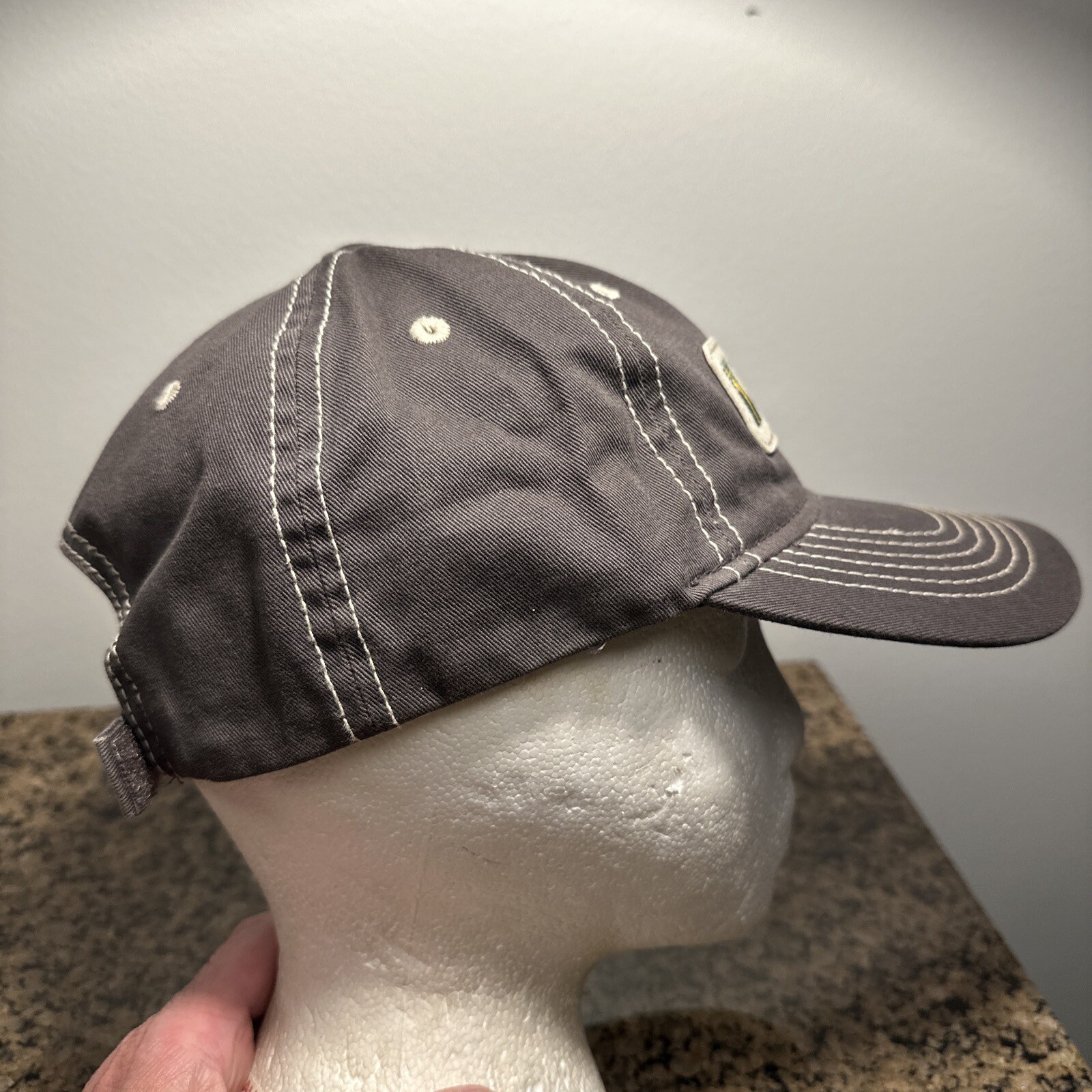 Beck’s One Size Fits All Gray with White Stitching Hook and Loop Hat