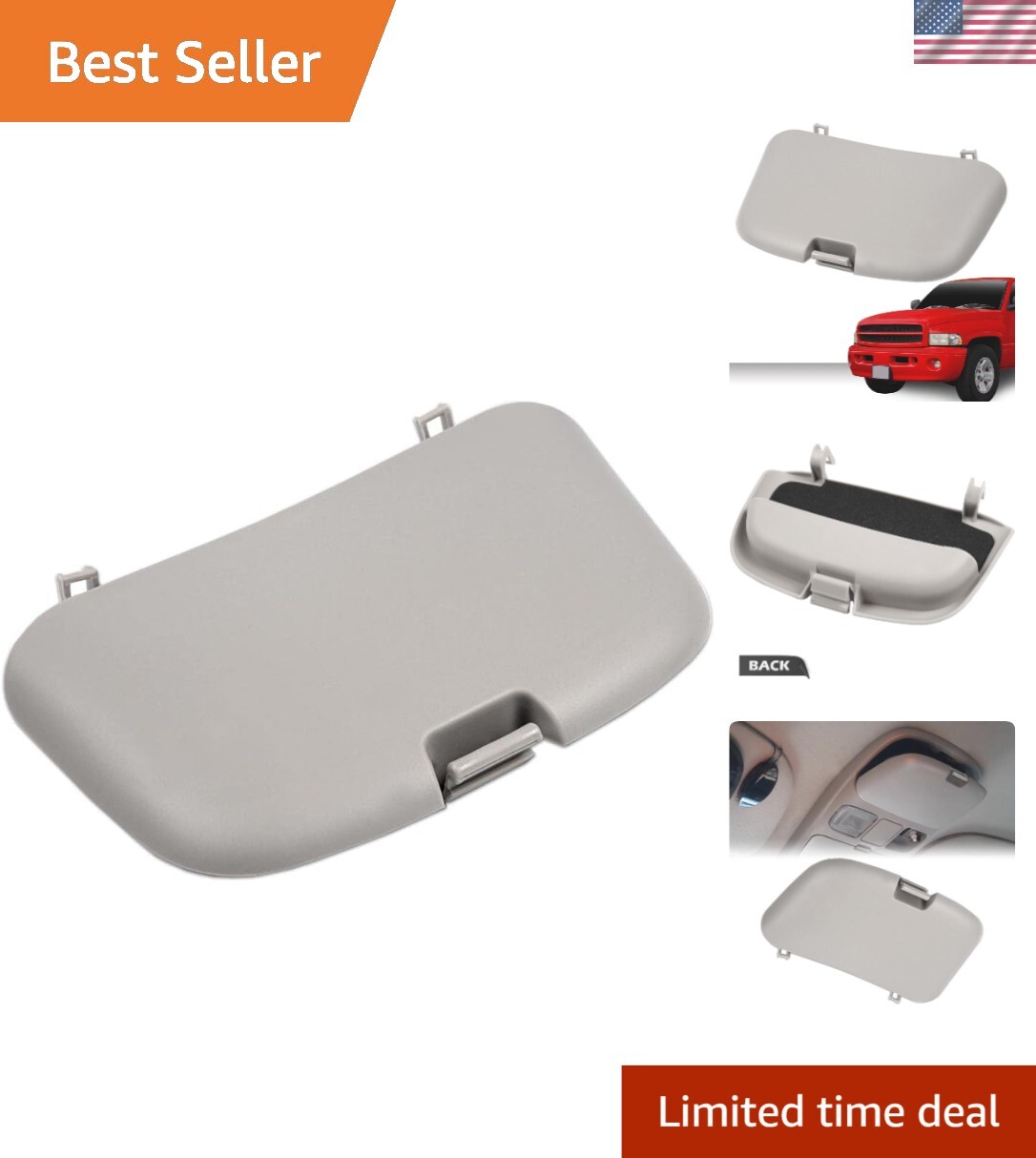 Quality Sunglass Holder Lid Cover with Manual Adjustment - Ram 1999-2002