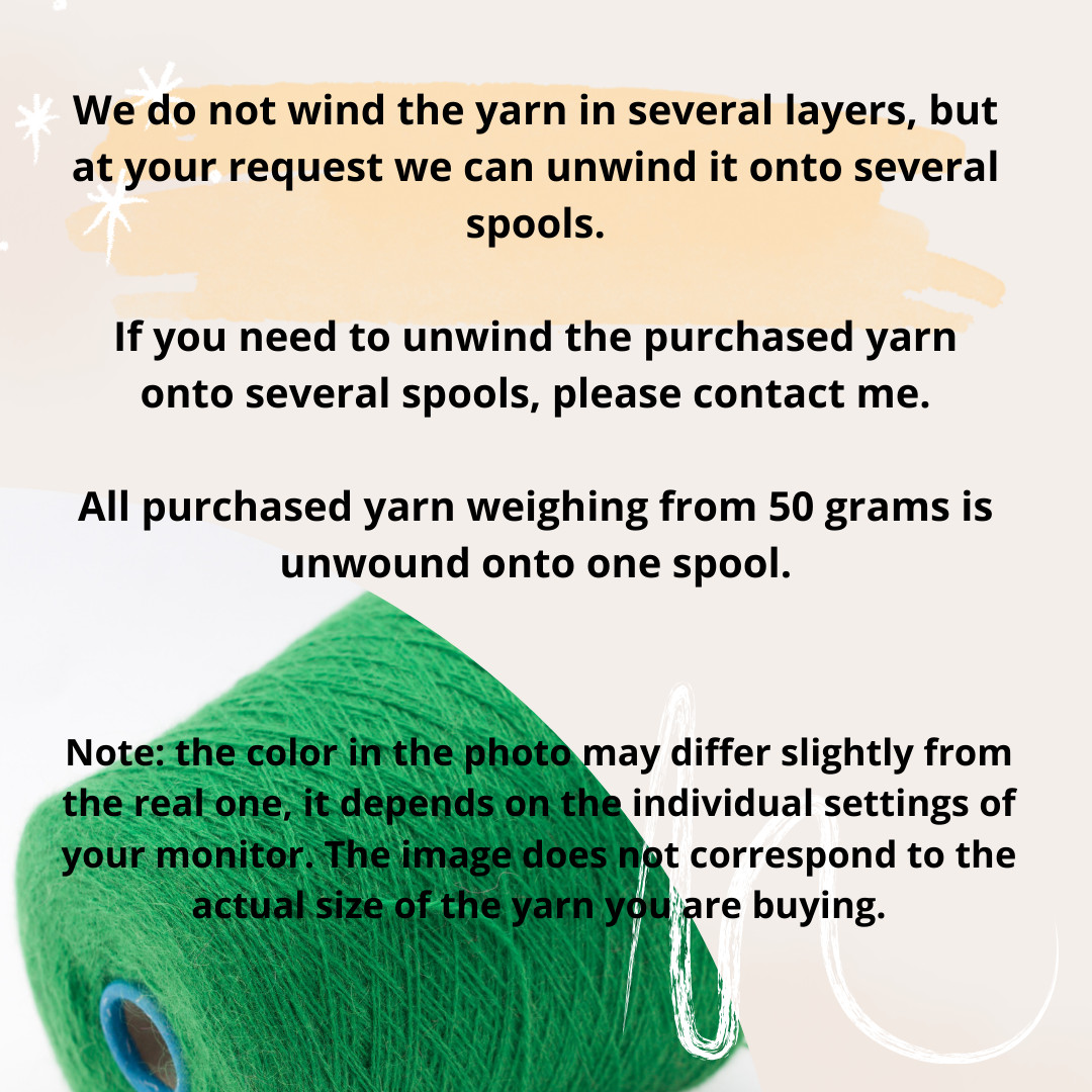 Green 100% merino fine Lace Yarn, Amico Nm 2/30, per 100g (3.52oz)