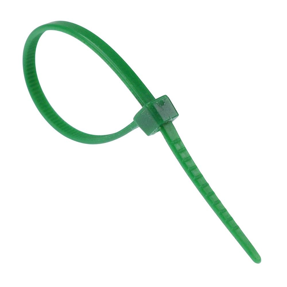 2.5mm x 100mm Green Zip Cable Tie - Pack of 100