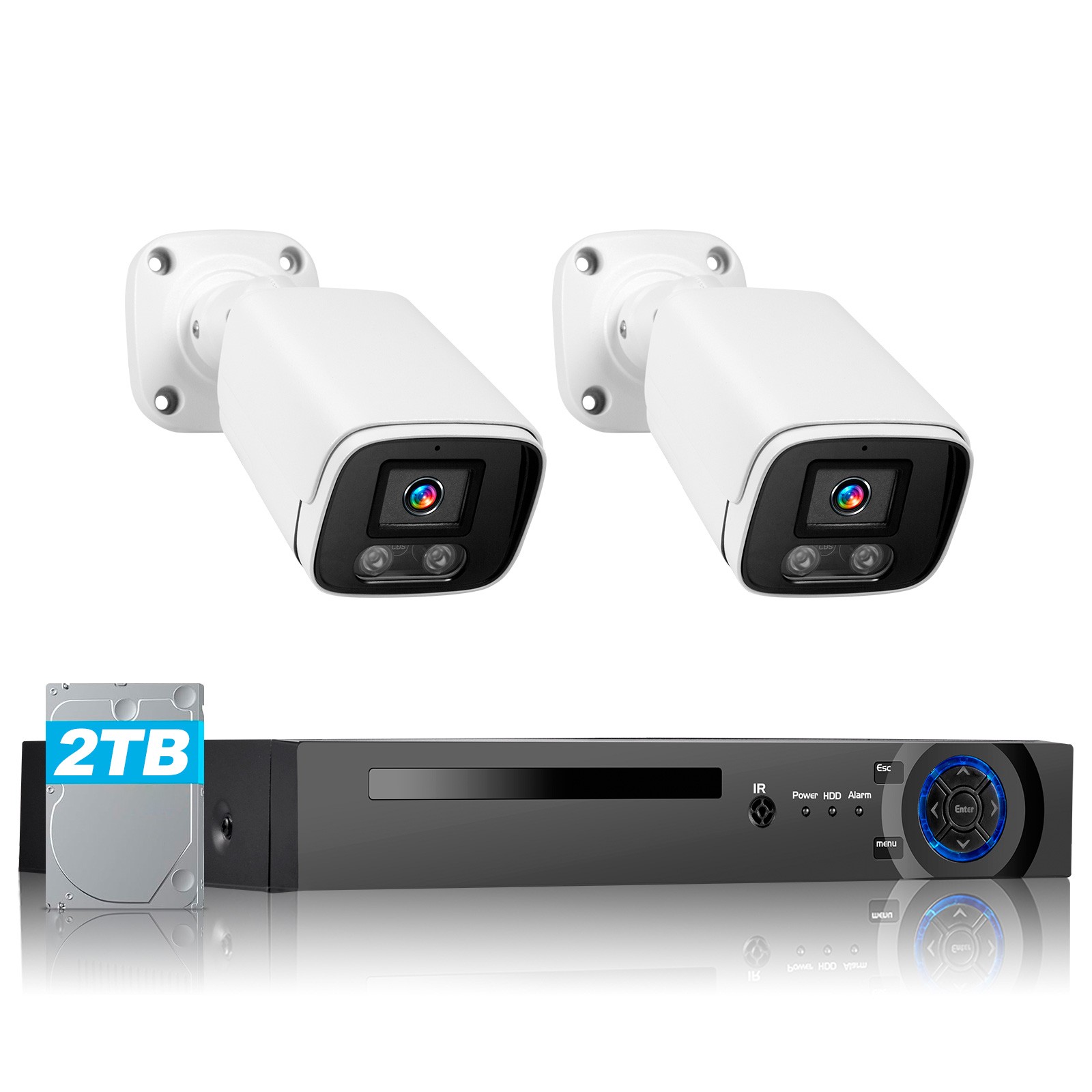 4MP POE Security Camera System 8CH NVR Smart Detection Night Vision with 2TB HDD