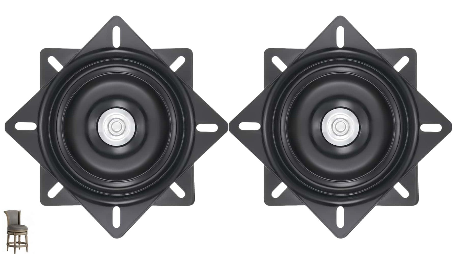 2 PCS Heavy Duty 6 Inch Bar Stool Swivel Plate 400lbs Capacity Solid Bearing
