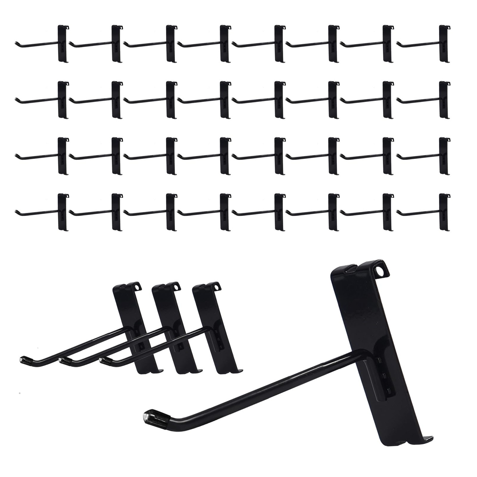 Gridwall Hooks 4 Inch 32PC Heavy Duty Black Display Hooks for Grid Wall Panel...