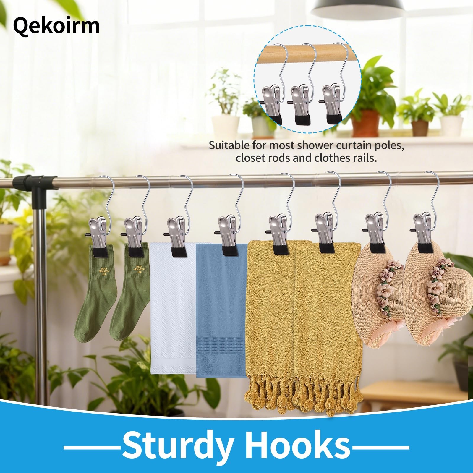 30 Pack Heavy Hanger Clips for Closet, Laundry Hooks Hanging Black