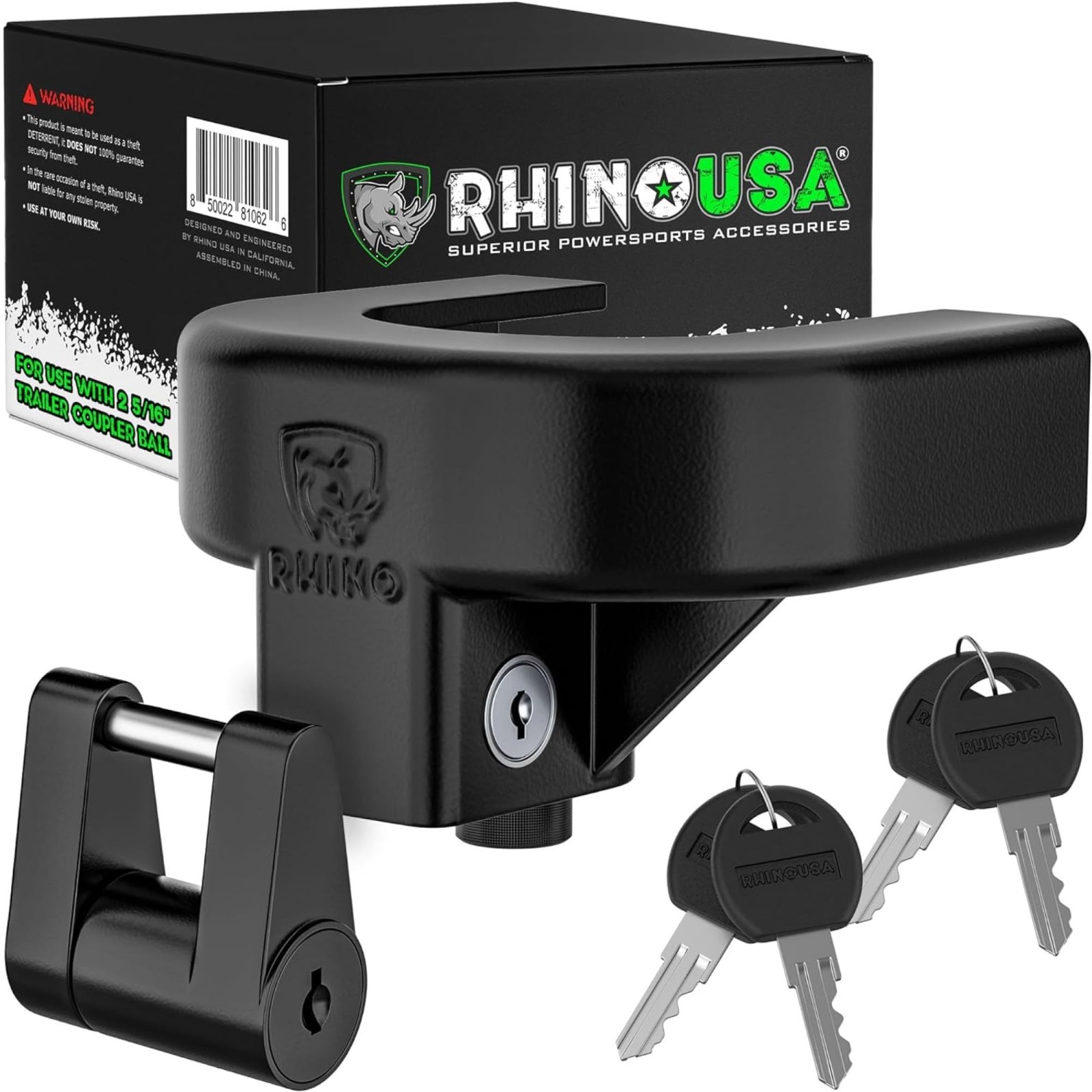 Trailer Hitch Lock Kit Heavy Duty Anti-Theft Coupler for RV Camper Boat 2-5/16in