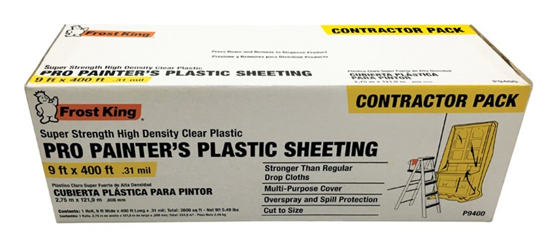 FrostKing Pro Painter's Plastic Sheeting Roll MultiPurpose 400ft. L X 0.31 mil T