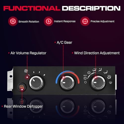HVAC A/C Heater Climate Control Module Panel Switch with Rear defrost 599-294