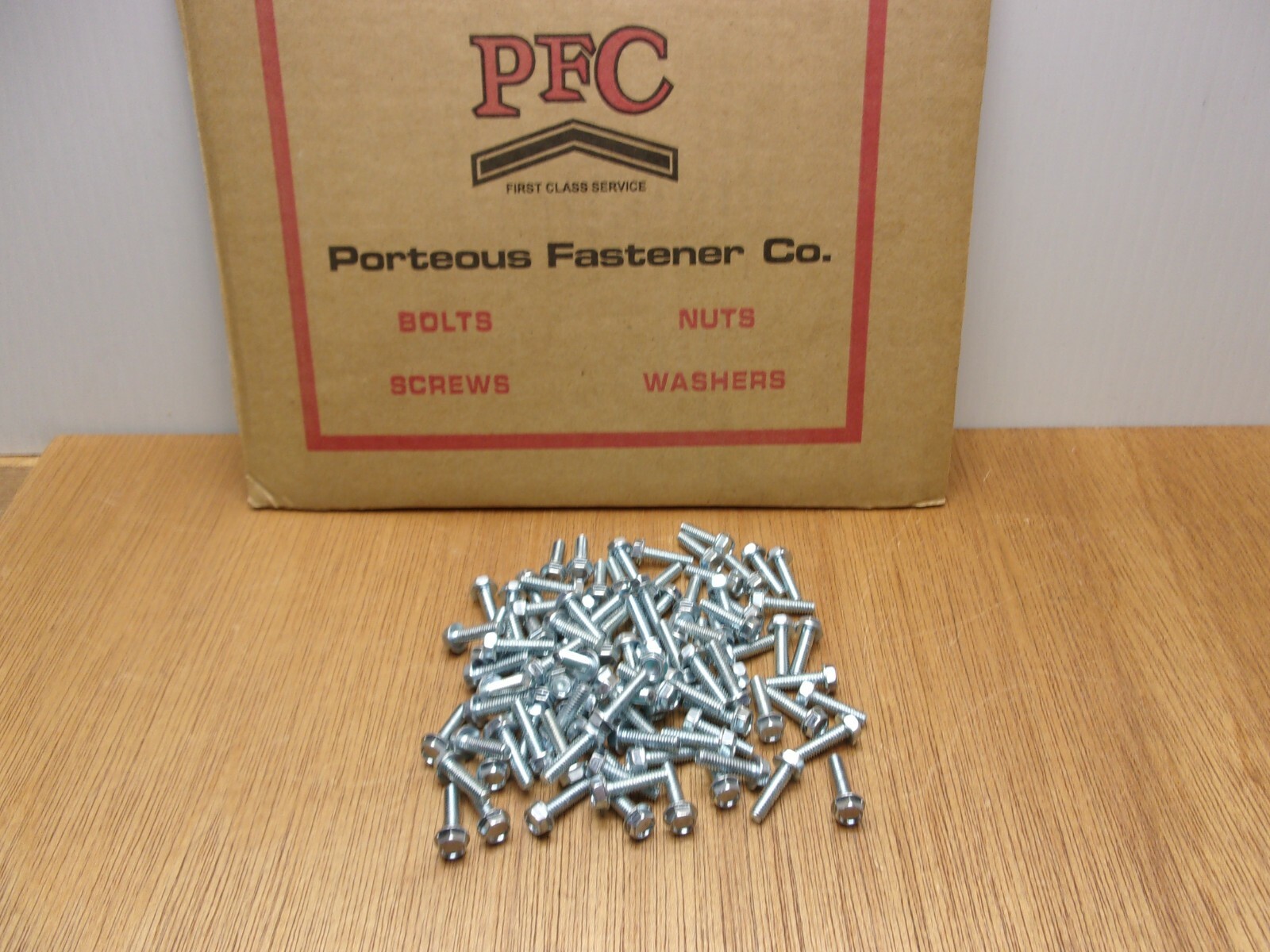(Qty.100) 8-32 X 5/8" Indented Hex Flange Head Zinc Machine Screws Full Thread