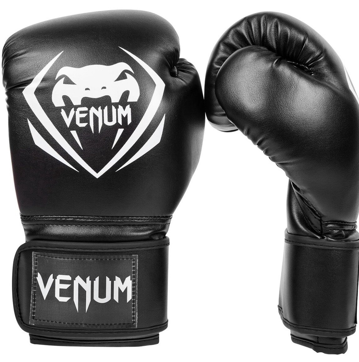Venum Contender Boxing Gloves / Synthetic Leather / 10oz Gloves / Black 🇺🇸🇺🇸