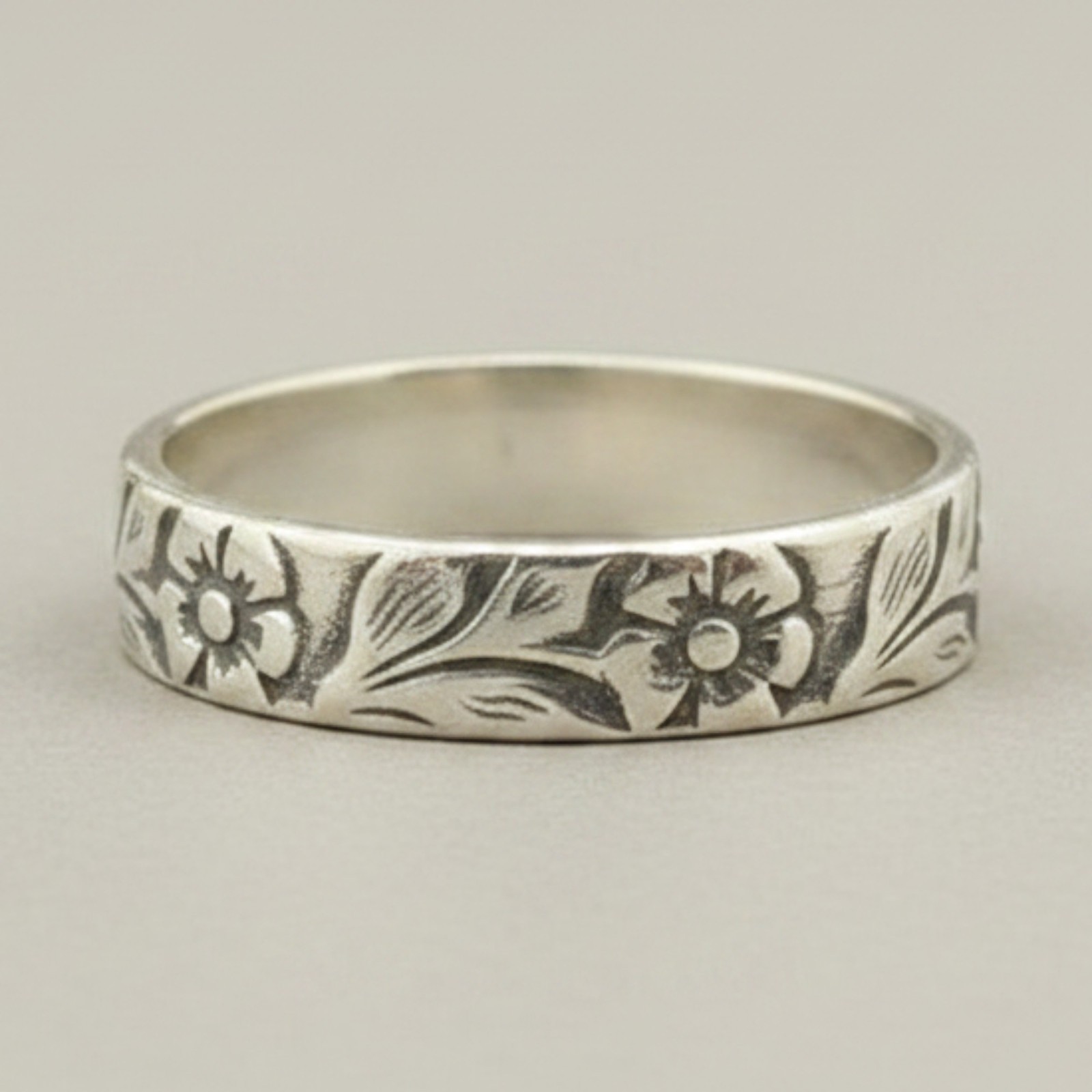 Genuine Sterling Silver Kids Ring Band Flower Solid Hallmarked 925 Handmade
