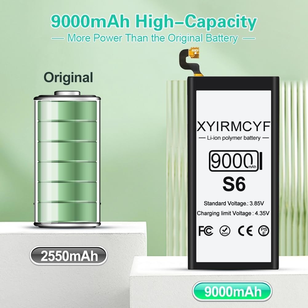 Upgrade Your Galaxy S6 with 9000mAh Battery - Safe, Certified, Long-lasting