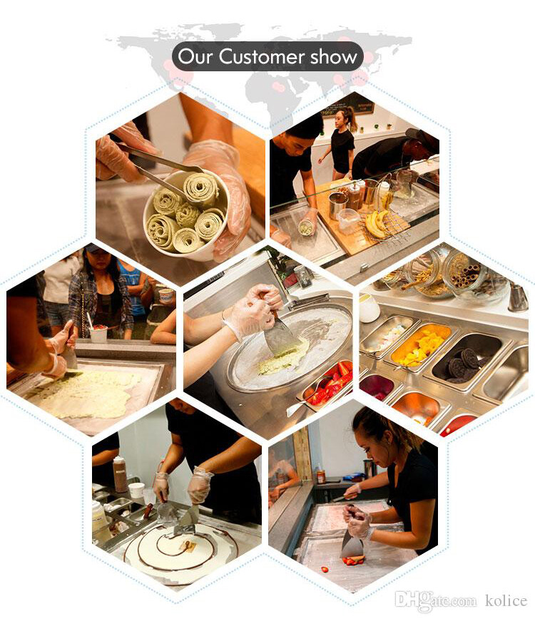 Kolice Commercia Single Pan Fried Ice Cream Machine Rolled Ice Cream Machine