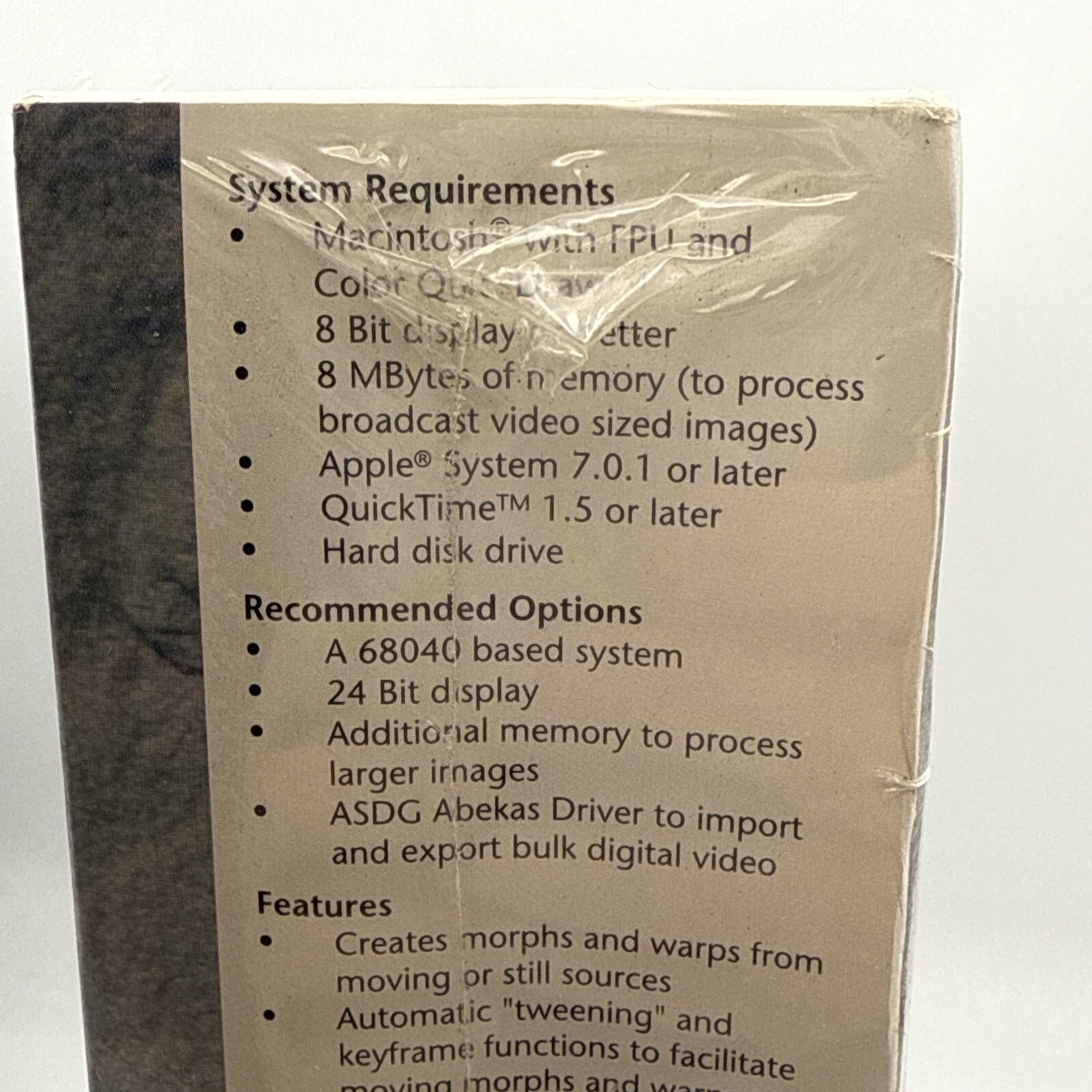 Elastic Reality Professinal Warping and Morphing for Macintosh 1994 ASDG SEALED!