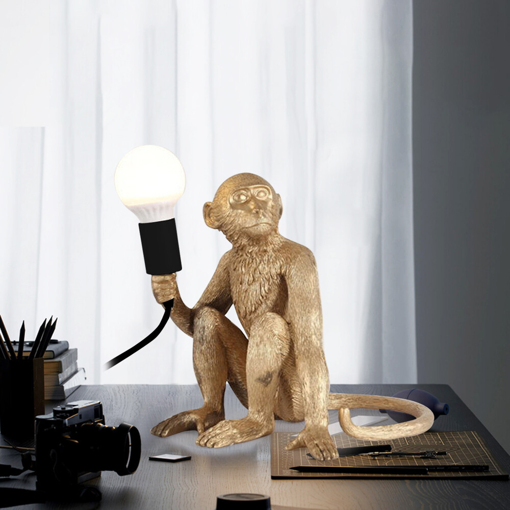 Vintage Resin Monkey Table Lamp Sitting Monkey Light Home/Office Table Lamp