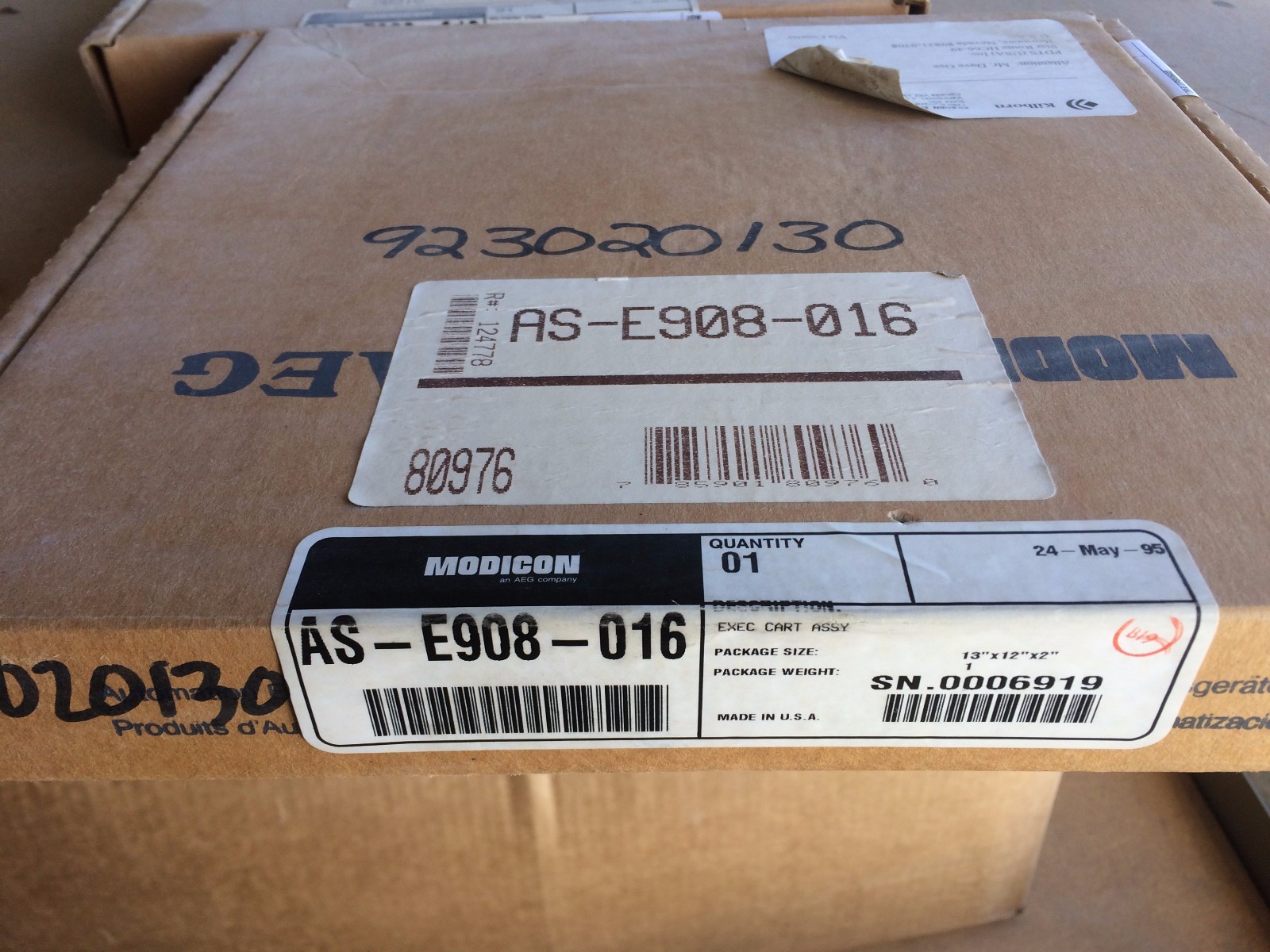 MODICON MEMORY EXECUTIVE MODULE AS-E908-016