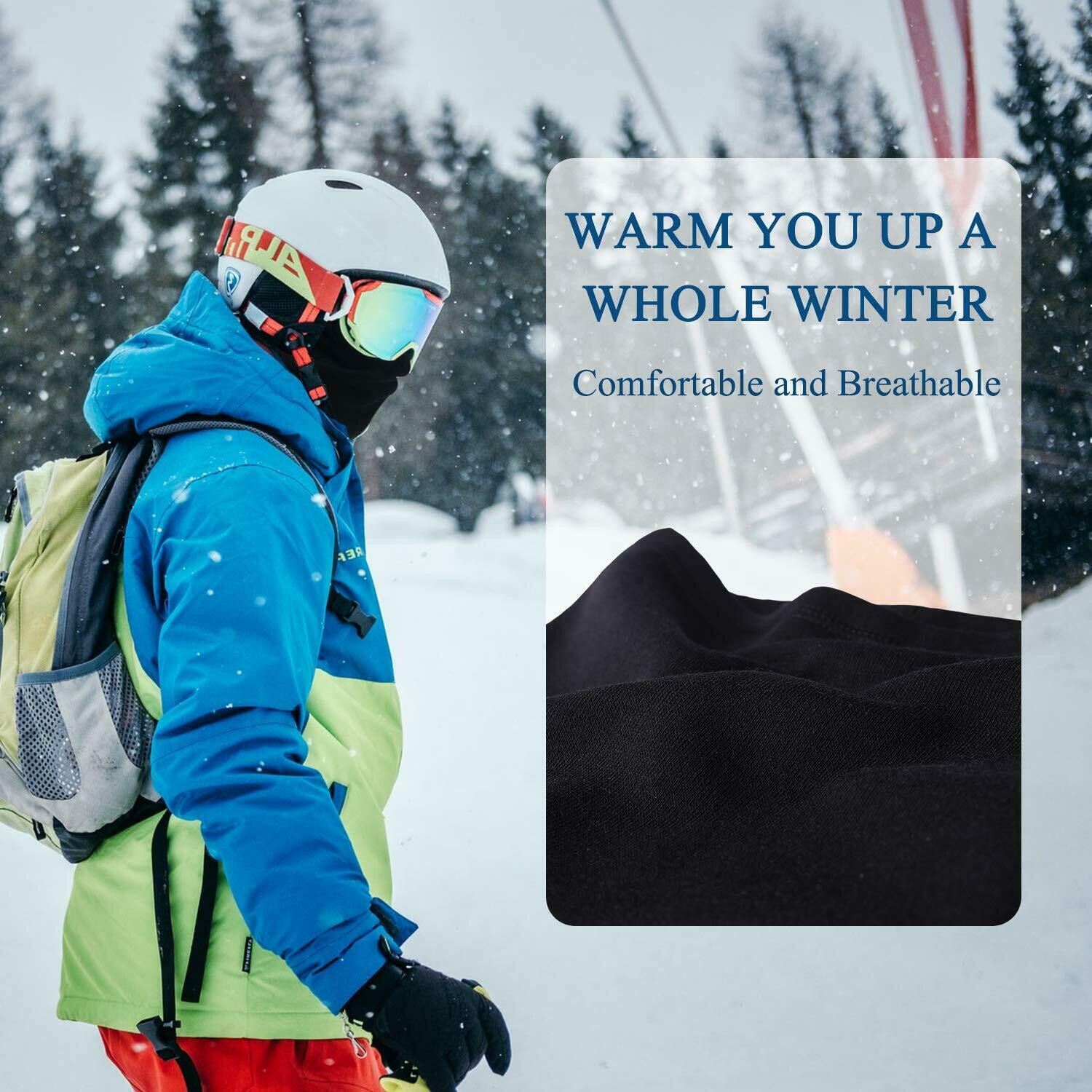 Winter Neck Warmer Gaiter Fleece Windproof Face Mask Cover Scarf for Men Women