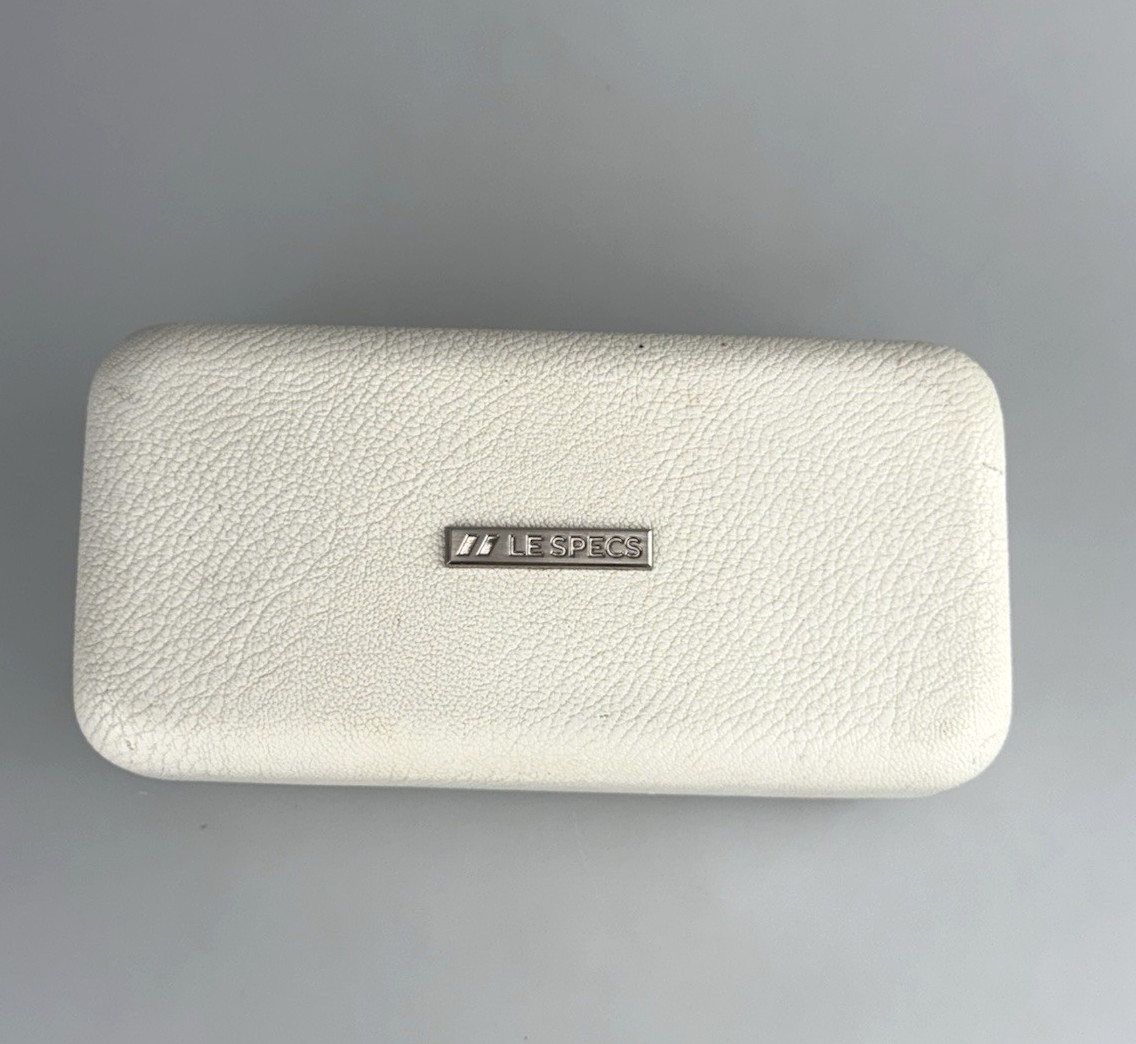 Le Specs Sunglasses Case Only White Large Hardcase Faux Leather
