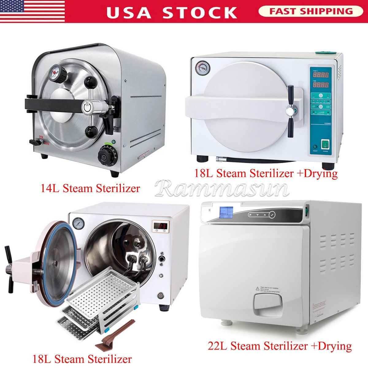 Dental autoclave steam sterilizer Medical sterilization with drying 14L/18L/22L