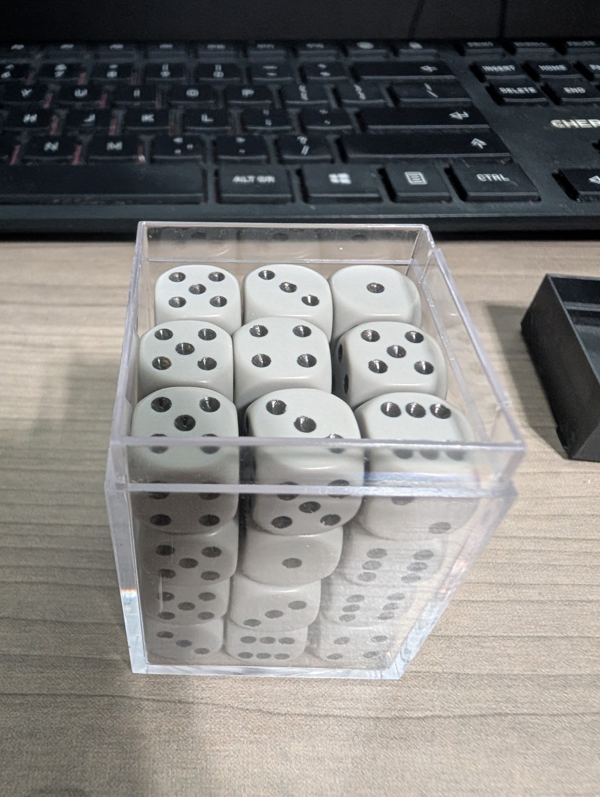 36x 12mm Solid Gray Dice With Black Pips Round Corners