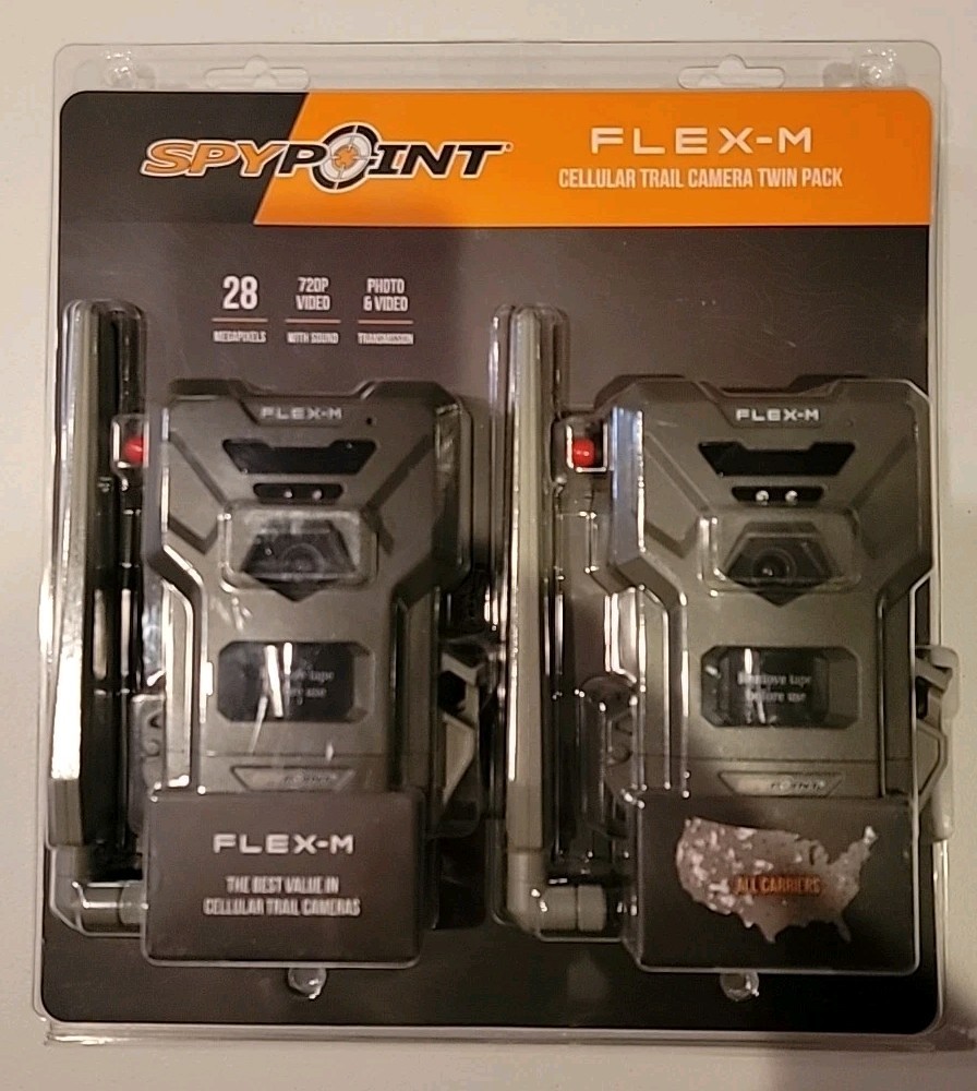 Spypoint Flex M Twin Pack 28 Megapixel Cellular Trail Cameras Hunting