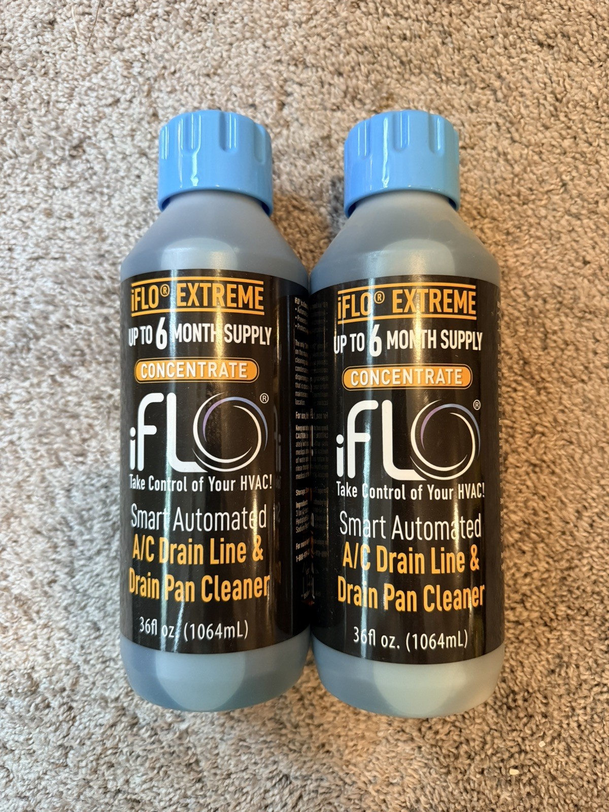Lot of 2 iFLO Extreme Smart A/C Drain Line and Pan Cleaner 1 Year Supply