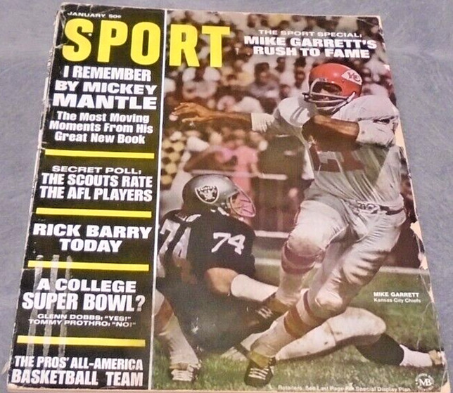 1968 SPORT MAGAZINE KC CHIEFS MIKE GARRETT DECENT CONDITION VERY RARE HISTORIC!