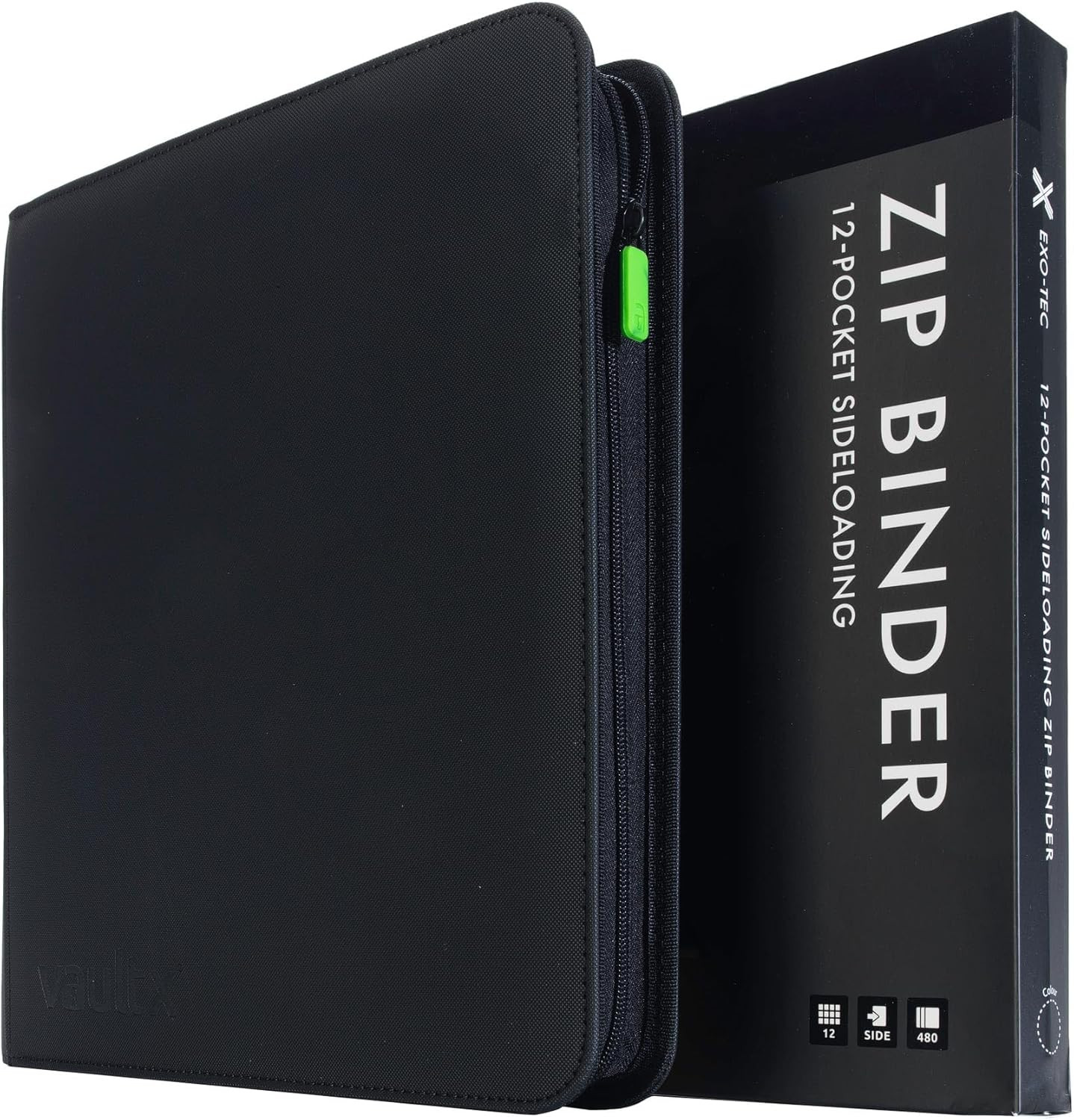 Vault X 12 Pocket Trading Card Zip Binder, 480 Cards, Premium Exo-Tec Album Mate