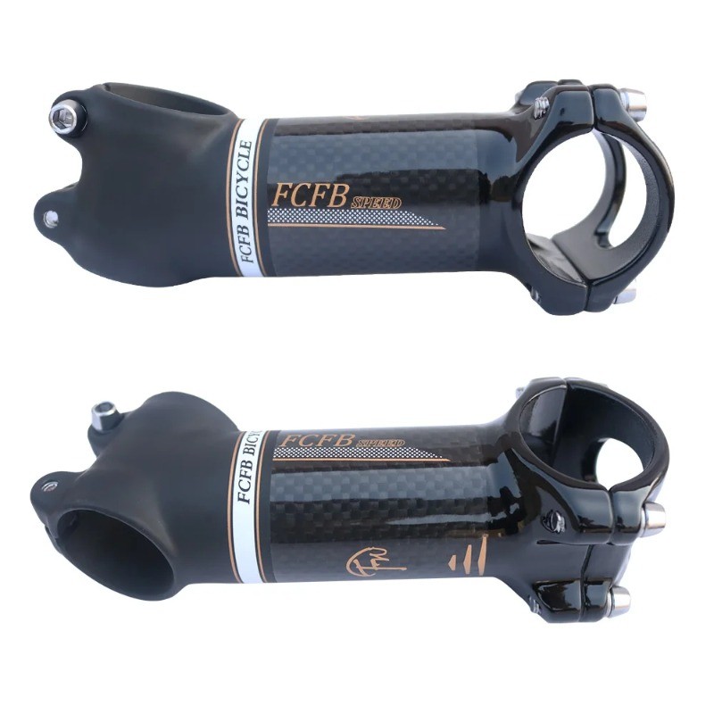 Angle 6 Degree / 17 Degree Carbon Fiber Stem Mountain / Road Bicycle Stem