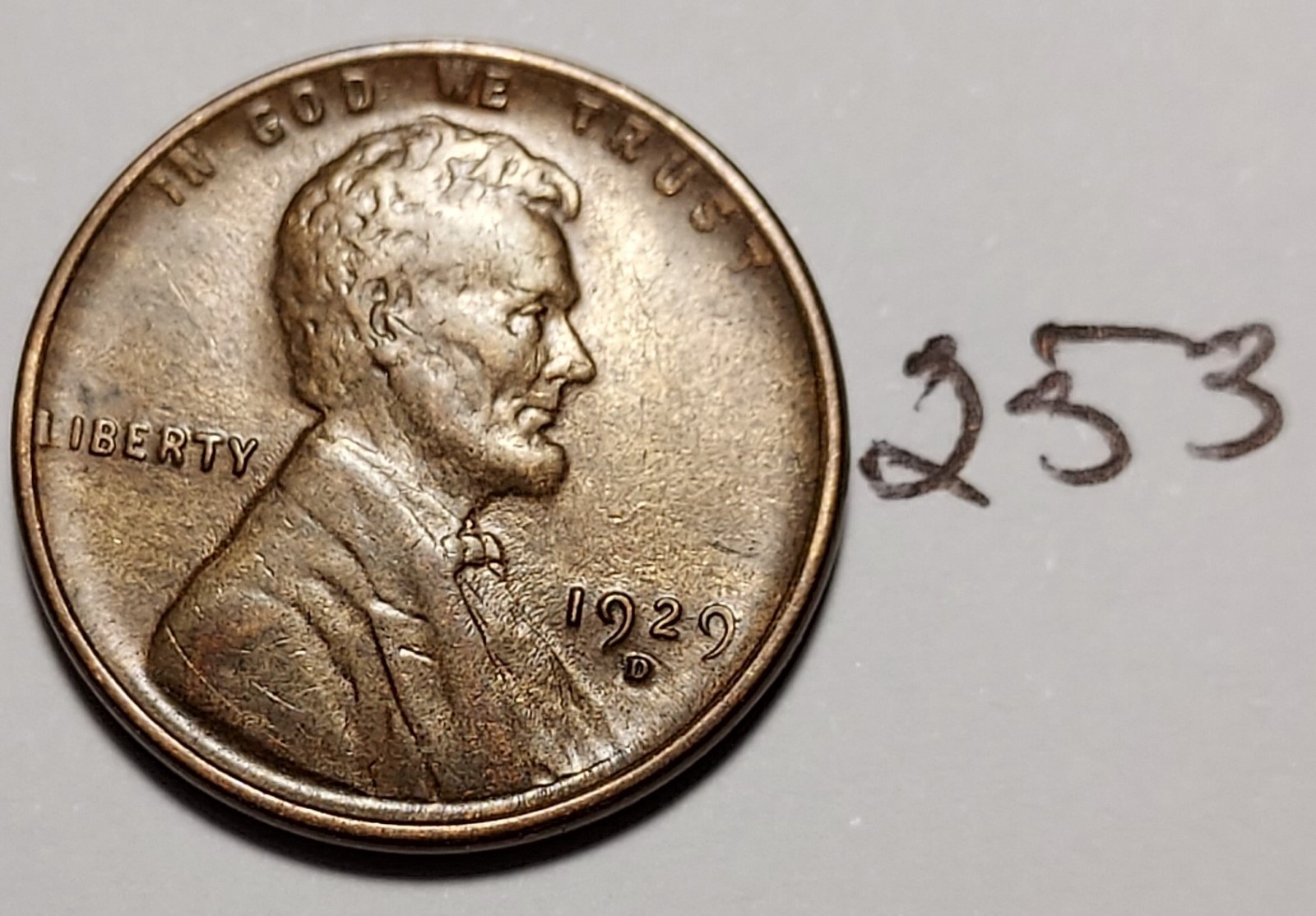 1929-D Lincoln Wheat Cent  VERY FINE   #253
