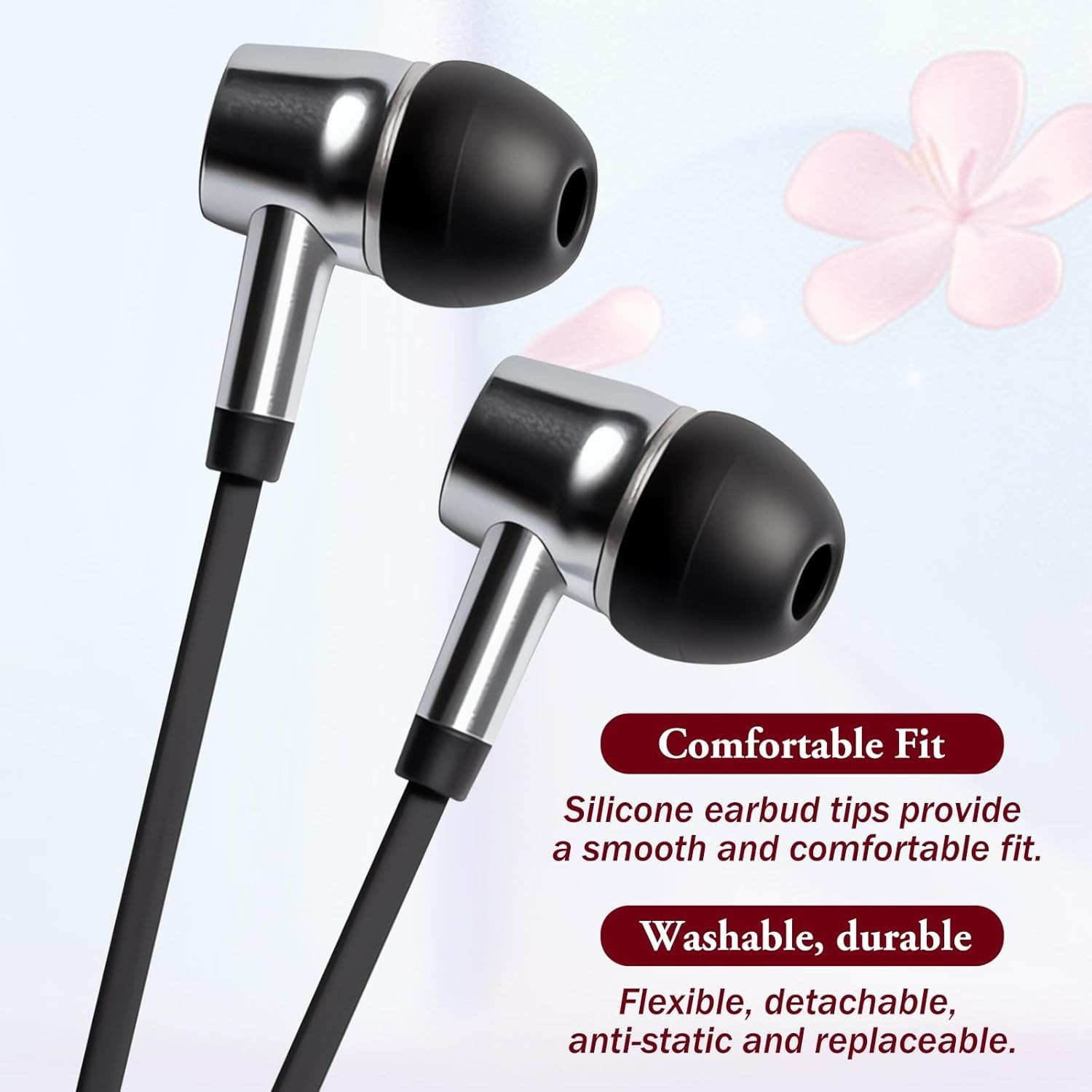 15 Pairs Silicone Ear Bud Replacement Pieces Earbuds Ear Tips Replacement Ear...