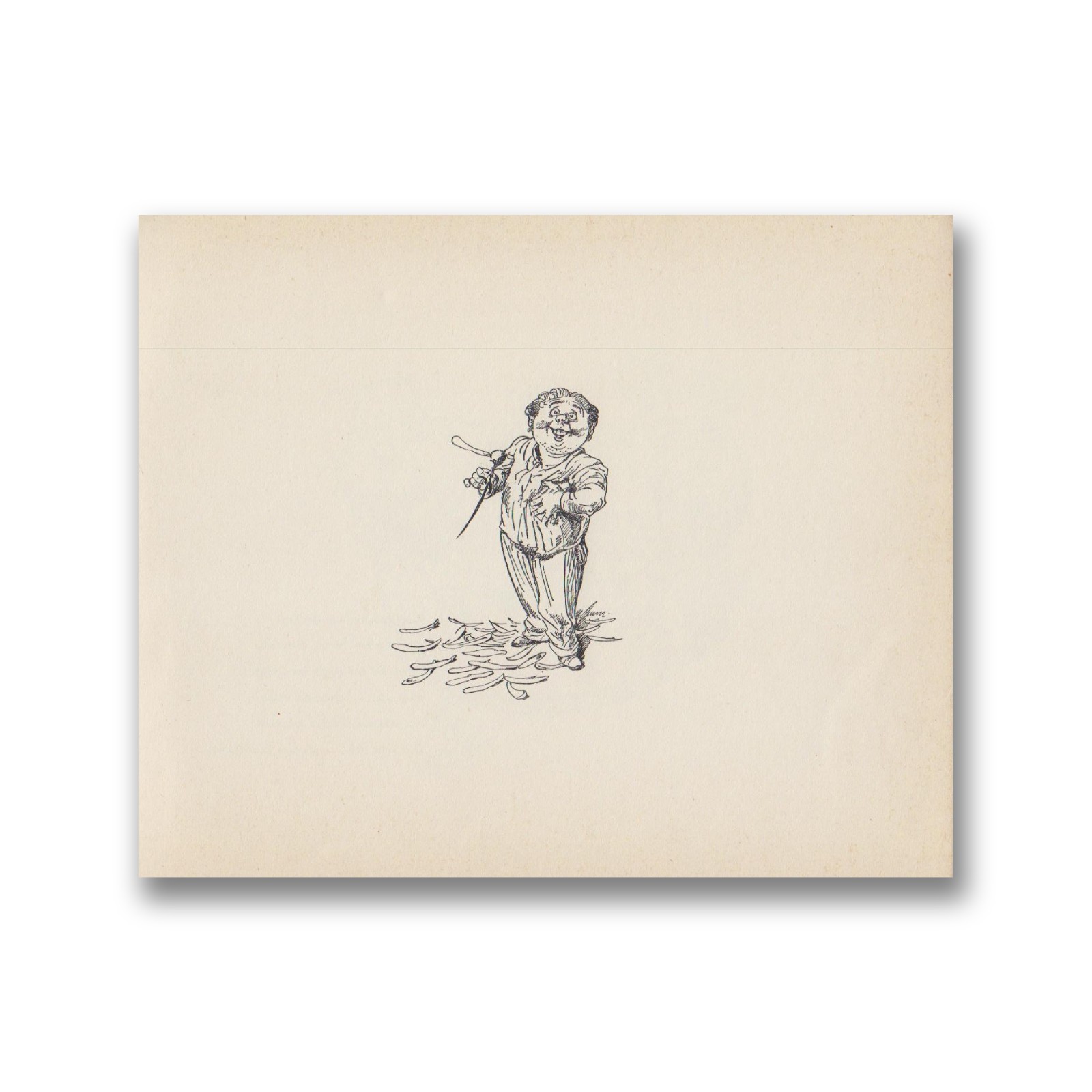 Vintage Illustration 1938 Robert Högfeldt “She Loves Me” Humor Cartoon