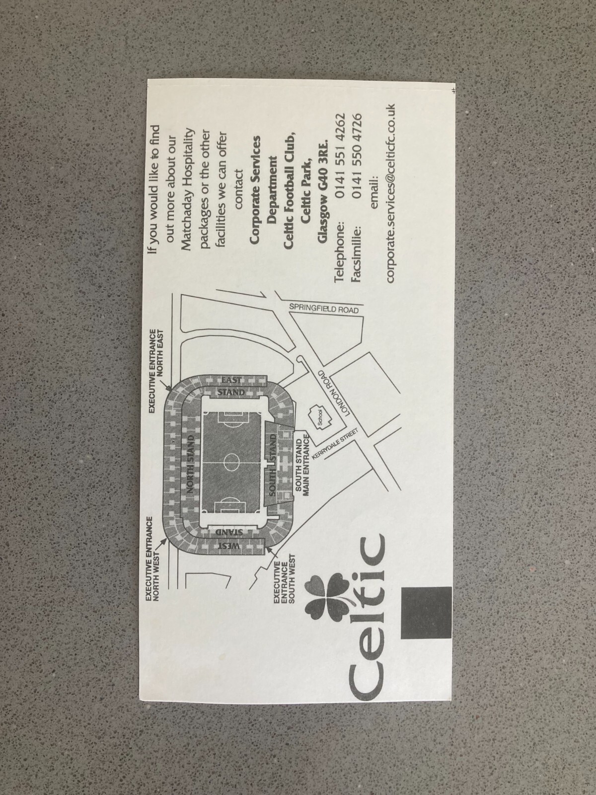 Celtic v Dundee 2001-02 Match Ticket