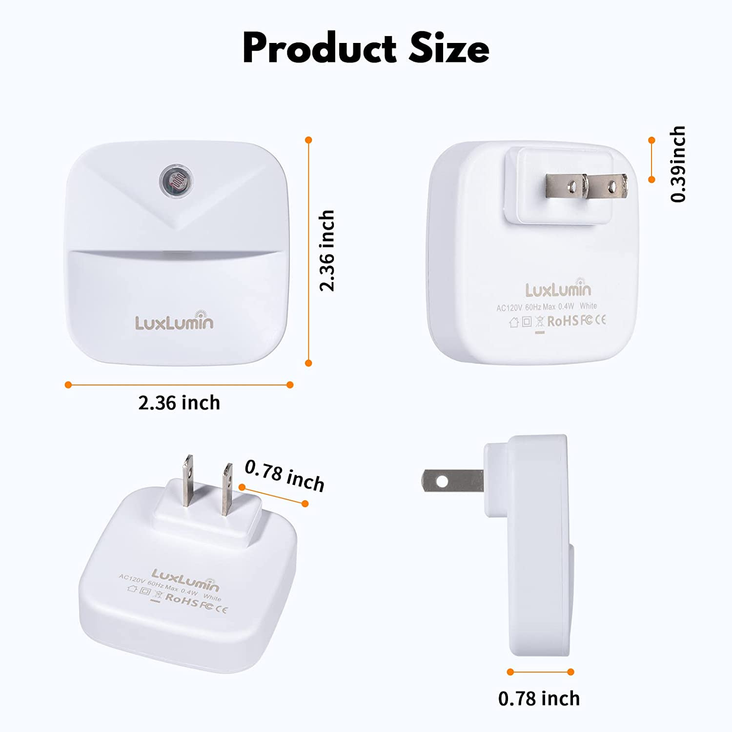 LED Night Light, Night Lights Plug into Wall with Dusk-To-Dawn Sensor, Automatic