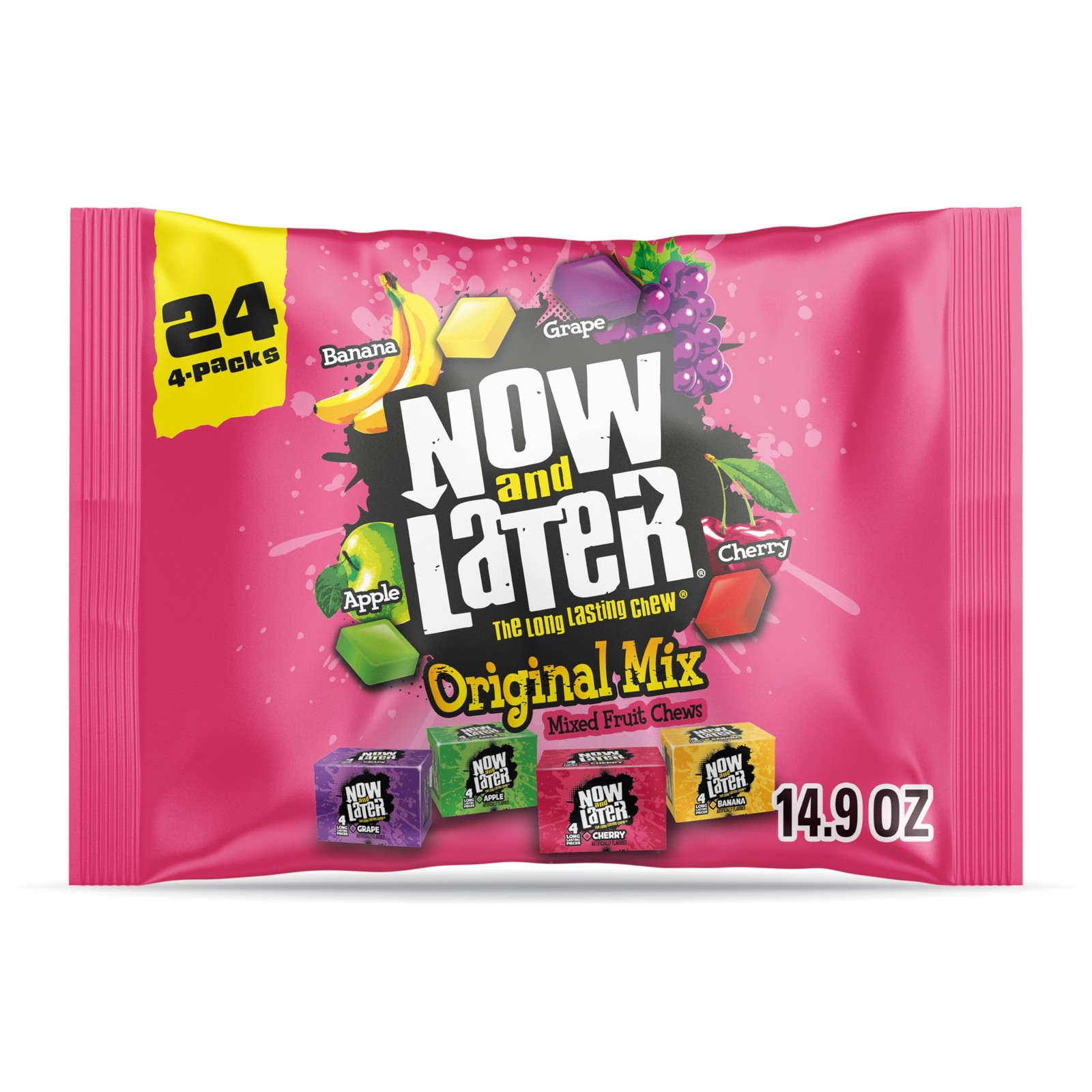 Now and Later Candy Original Mix Chewy Fruity 24 Count Pack
