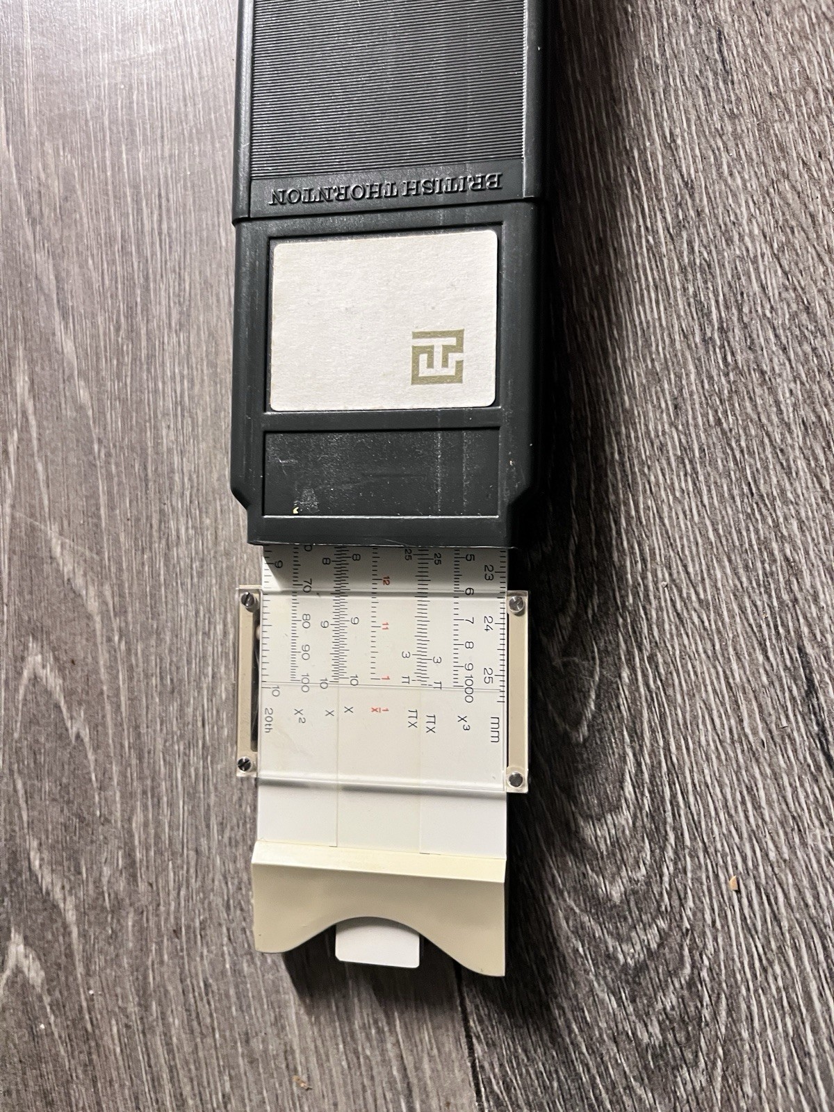 VINTAGE BRITISH THORNTON COMPREHENSIVE WHITE SLIDE RULER ENGINEERS SCALE RULE