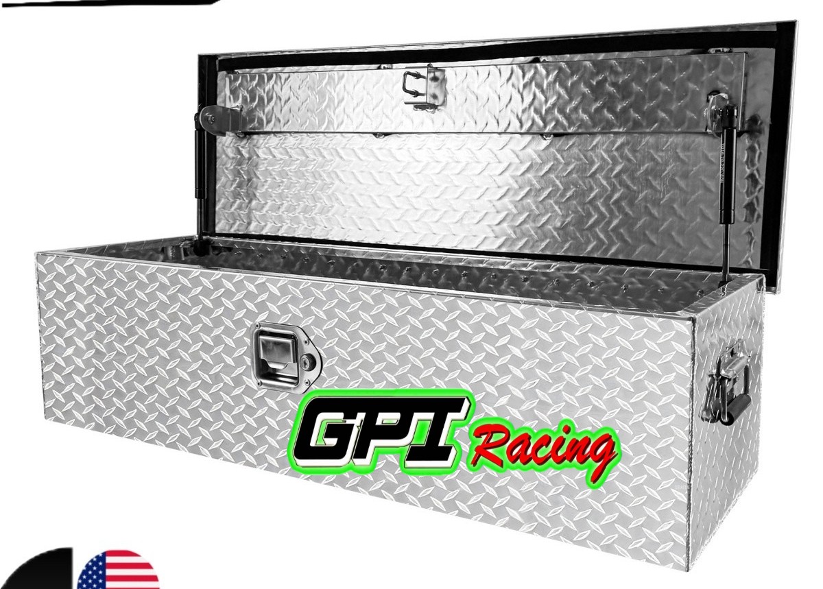 39" Aluminum Truck Bed Tool Box Diamond Plate Trailer Tool Box with Side Handle